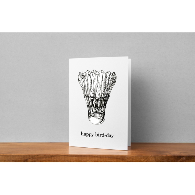 ‘Happy Bird-Day’ Badminton Greeting Card