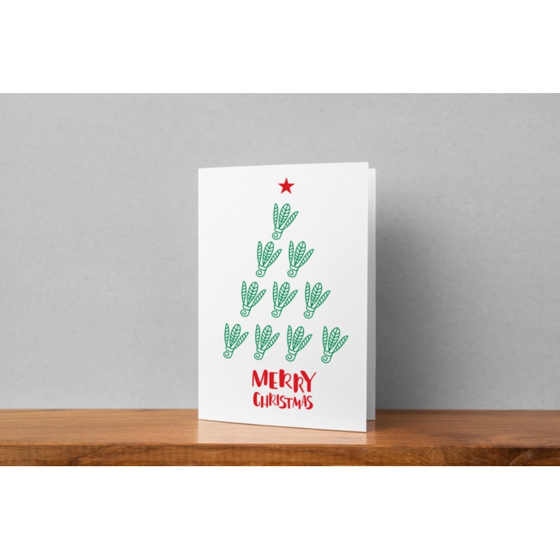 ‘Merry Christmas’ Yumo Tree Badminton Greeting Card