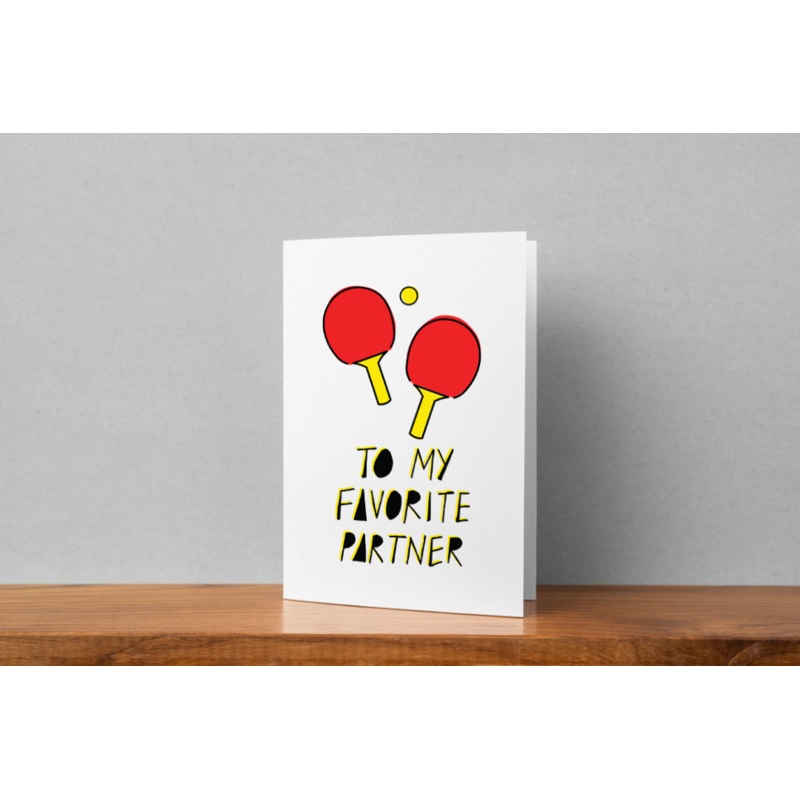 ‘Favourite Partner’ Table Tennis Greeting Card