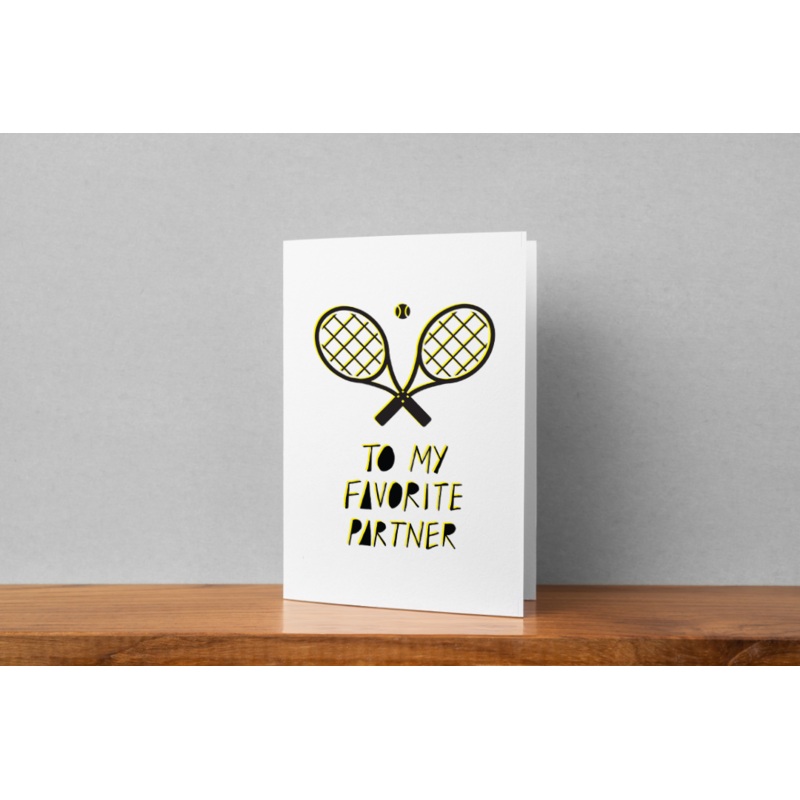 ‘Favourite Partner’ Tennis Greeting Card