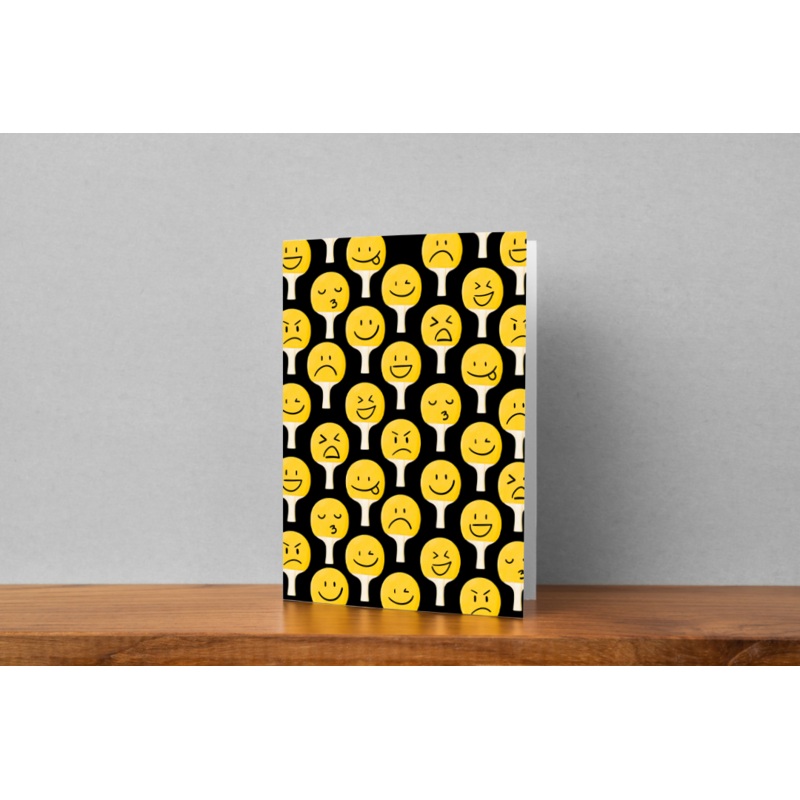 Table Tennis Emojis Blank Greeting Card
