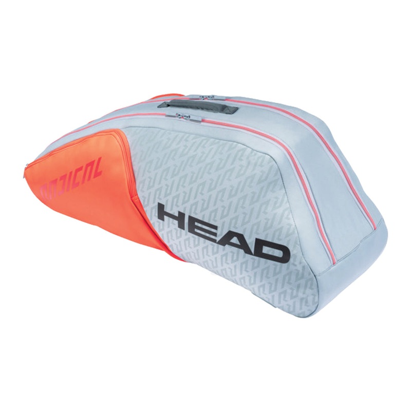 HEAD Radical 6 Racket Combi Tennis Bag – Grey/Orange