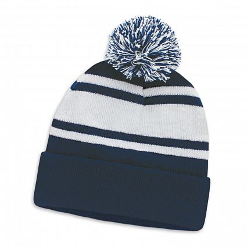 Commodore Beanie with Pom Pom|Dark Grey/White|Royal Blue/White|Navy/White|Black/White