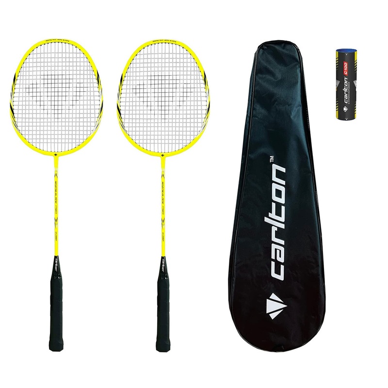 2 x Carlton Razorblade Pro Badminton Rackets + 6 Carlton Shuttlecocks