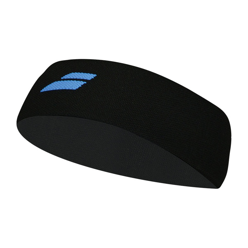 Babolat 5UA1301 Logo Headband|Black/Diva Blue|One Size