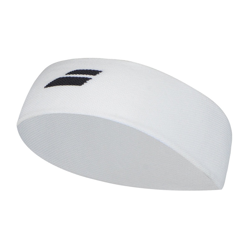 Babolat 5UA1301 Logo Headband|White/Black|One Size