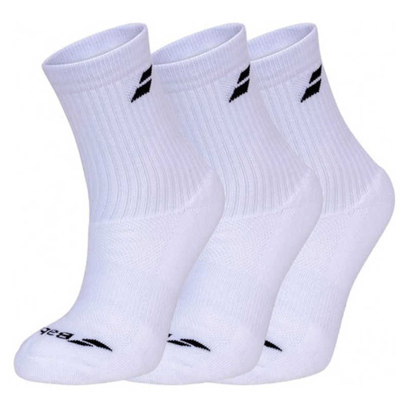 Babolat 5UB1371 3 Pack Socks|1000 White|XS 31-34|S 35-38|M 39-42|L 43-46|XL 47-50