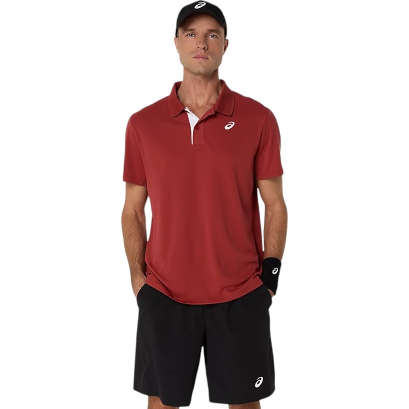 Asics Court Polo Mens|S|M|L|XL|XXL|Burnt Red