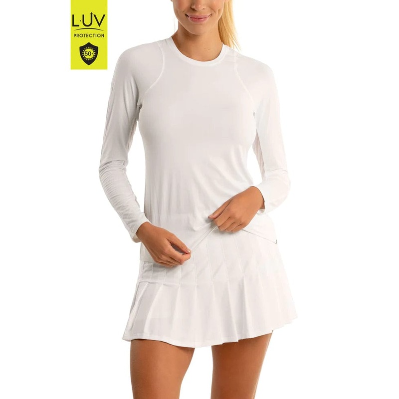 Lucky In Love Women’s Breeze Long Sleeve (Fitted) Crew Tennis Tee