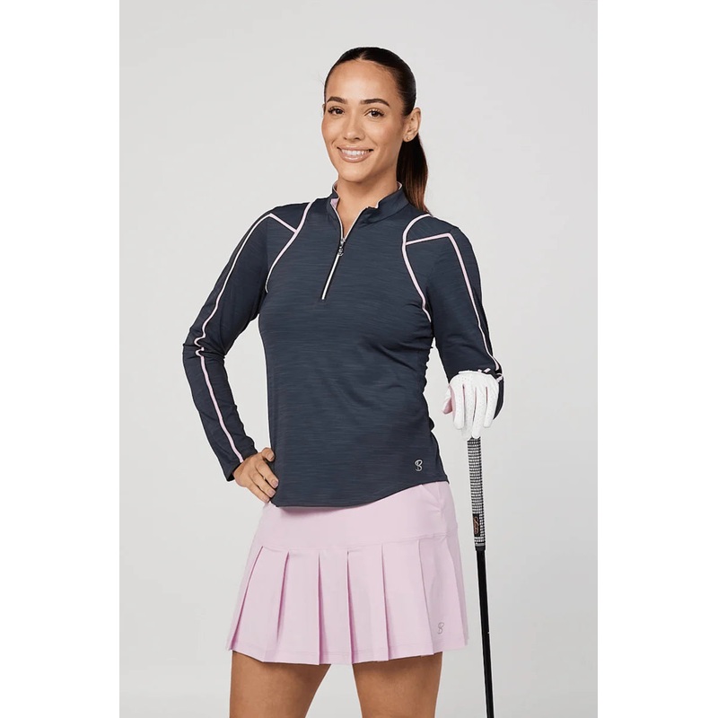 Women’s Sofibella Half Zip Long Sleeve – Shades of Pink