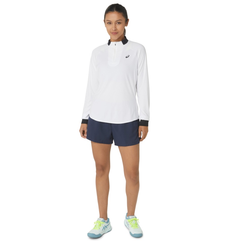 ASICS Women’s Long-Sleeve 1/2 Zip Tennis Top Navy Collar